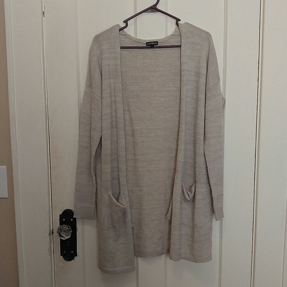 Tan Express open front sweater